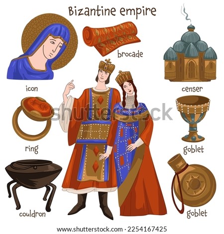 Similar – Image, Stock Photo Medieval couple in robes