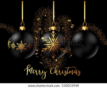 black christmas decoration balls collection on black background confetti backdrop design vector illustration - Black Christmas Ornaments black christmas decoration balls collection on black background confetti backdrop design vector illustration - Black Christmas Ornaments