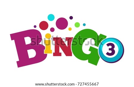 Bingo game colorful poster with ball with number