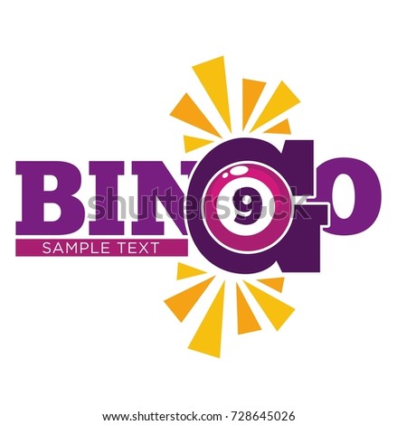 Bingo promotional emblem witn numbered ball and sample text