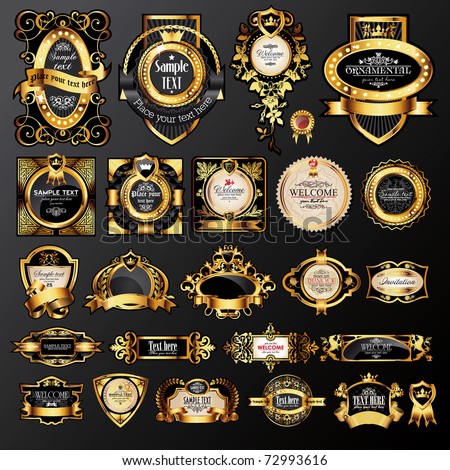 vector set of labels with gold elements