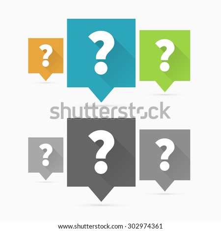 Question icons, question mark flat design
