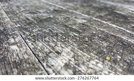 Acute angle shot of exposed to elements grainy natural wood surface, extremely shallow depth of field