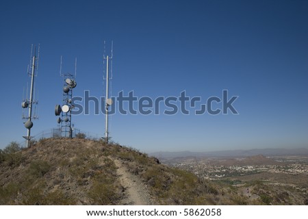 Phoenix TV and Radio Station Antennas on North Mountain, Arizona