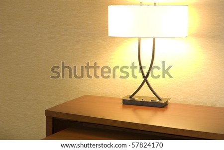 Decorative Twisted Desktop Lamp on Polished Wooden Table