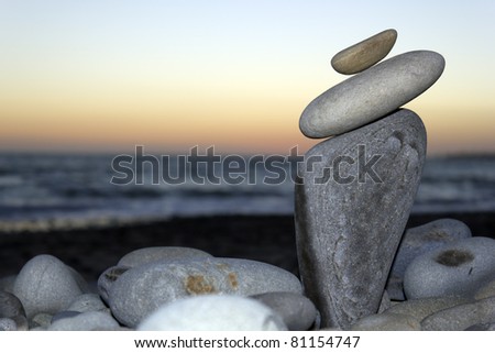 Mother Nature Monuments of Grey Rocks against Sunset Sky
