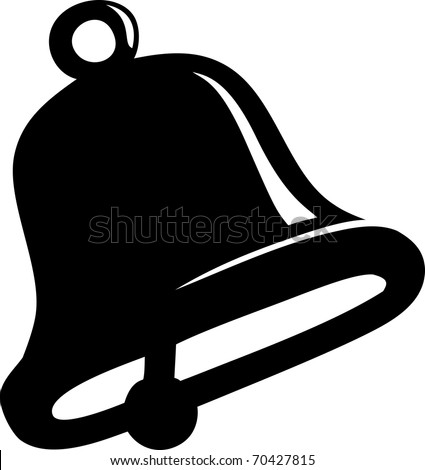 Black And White Bell, In Simplified Cartoon Style. Stock Vector ...