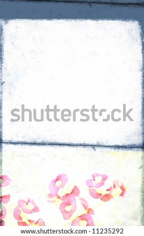 blue and white background image with floral elements and plenty of space for text