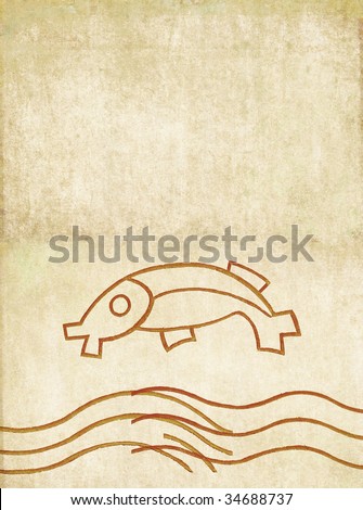 lovely background image with depiction of a fish. useful design element.