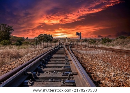 Similar – Foto Bild Gleise eisenbahn reise