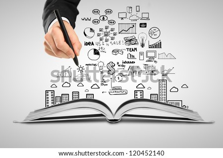 hand drawing plan strategy success in book