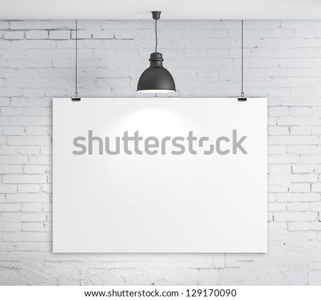 poster on brick wall and plafond