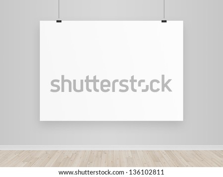 blank poster in empty room
