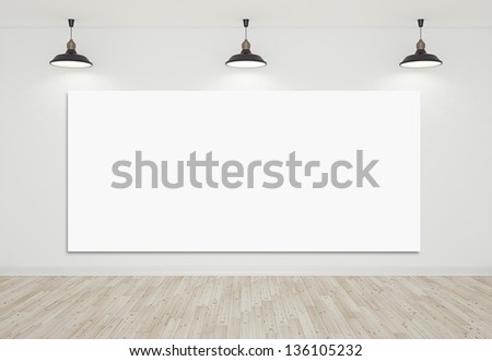 room with laminate floor and blank cardboard Foto stock © 