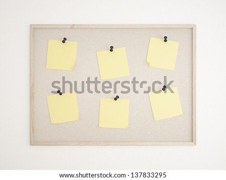 Cork bulletin board with notes