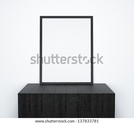 blank frame on black cube