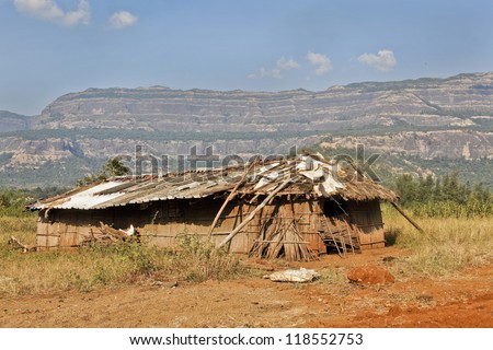 As much recycled materials or naturally regenerating materials have been used to create a home or cattle shed under the view of Sahyadhri mountains.