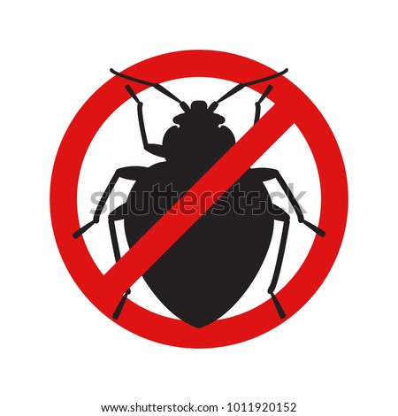 Anti no bedbug insect symbol illustration