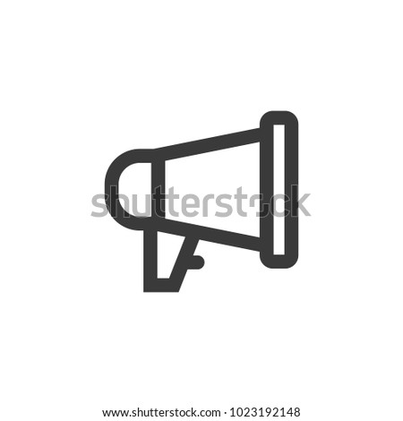Simple outline megaphone icon symbol