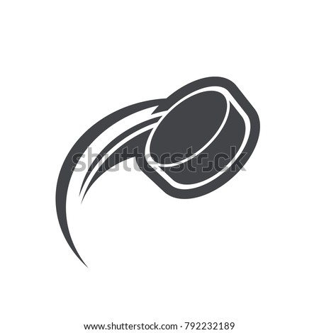 Ice hockey logo icon with swoosh design