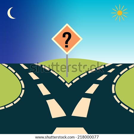 Forked Road, depicting the concept: choices or choosing