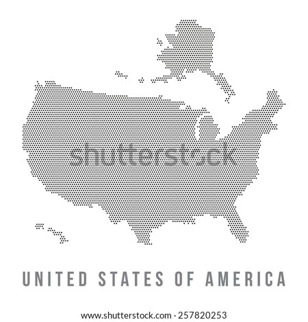 Dotted USA map , isolated in white background