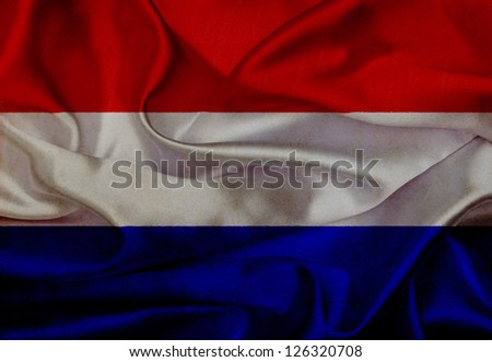 Netherlands grunge waving flag