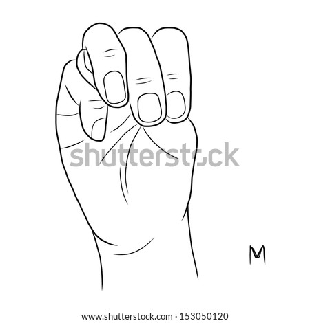 Sign Language And The Alphabet,The Letter M Stock Vector Illustration ...