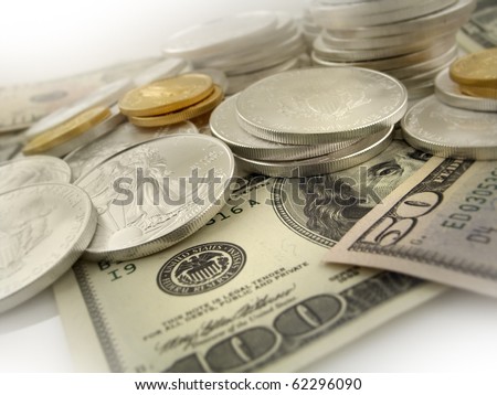 $50 dollar, $100 dollar $25 Gold and $1 Silver U.S. Bullion Coins