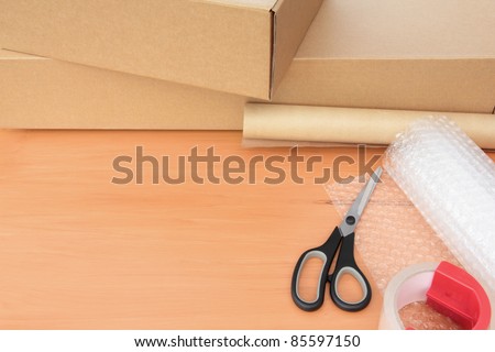 Packaging Materials with Boxes and Copy Space