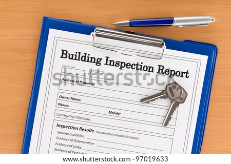 A building inspection report about to be completed