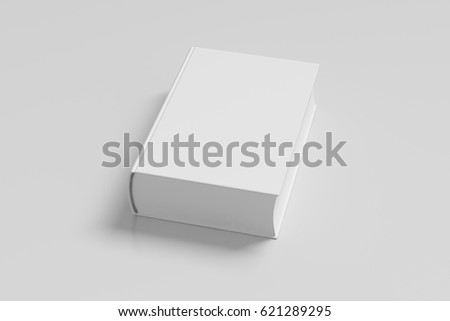 White blank thick book cover portrait orientation on white background with clipping path. 3d render ストックフォト © 