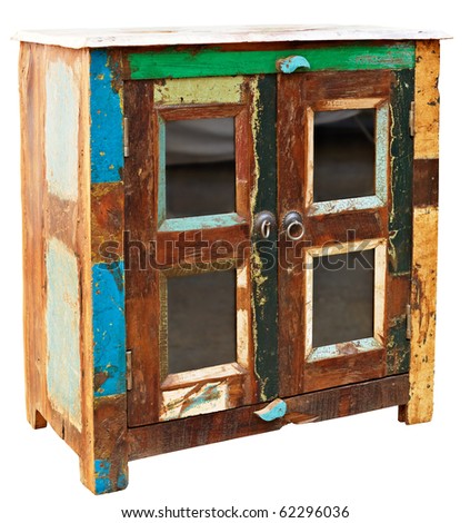 Old cupboard furniture with strange beautiful colors
