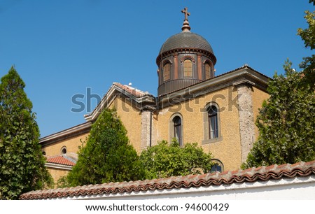 Exterior of the Orthodox church St. Dimitar in Sliven town, Bulgaria, Eastern Europe