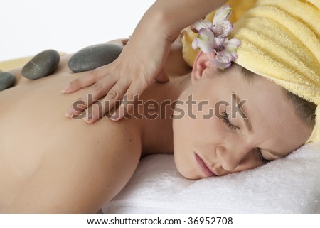 Beautiful Caucasian woman relaxing for the day at a spa