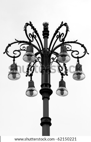 Vintage street lamp Vintage street lamp, black &white