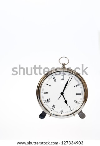 Isolated round clock with a second hand