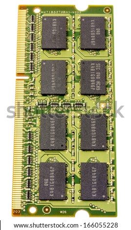 Computer chips on a memory board