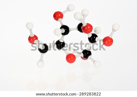 complex glucose chemical model on white