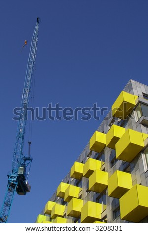Modern apartment construction site