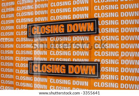 Closing down sign on high street store.