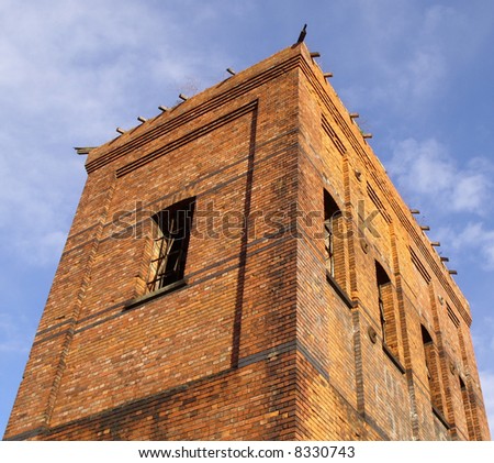 Old red brick tower.