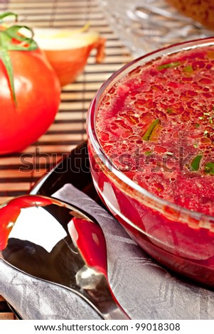 Russian cuisine soup from a beet