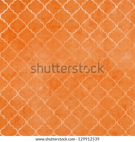 Vintage Ogee Patterned Background - Digital Paper - Orange