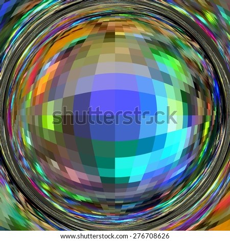 spherical diamond cut abstract