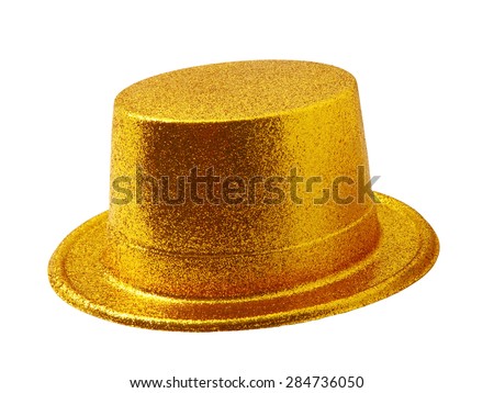 Yellow party hat isolated on the white background