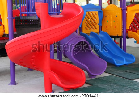 Close up of colorful playground for children
