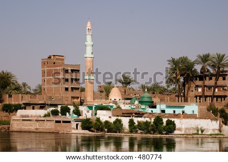 A riverside scene on the River Nile, Egypt