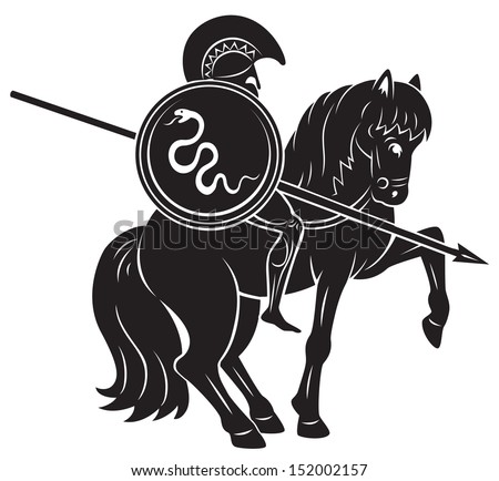 The Picture Shows A Gladiator With A Spear Stock Vector Illustration ...