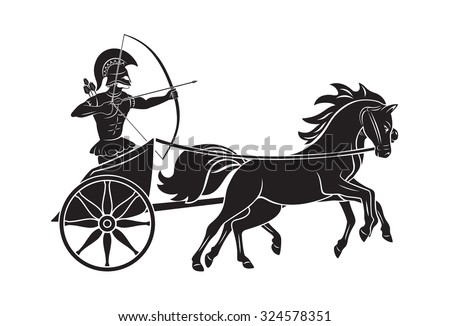 The Figure Shows A Chariot With A Gladiator Stock Vector Illustration ...